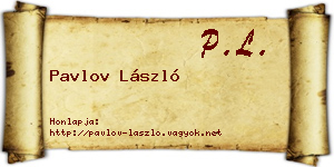 Pavlov László névjegykártya